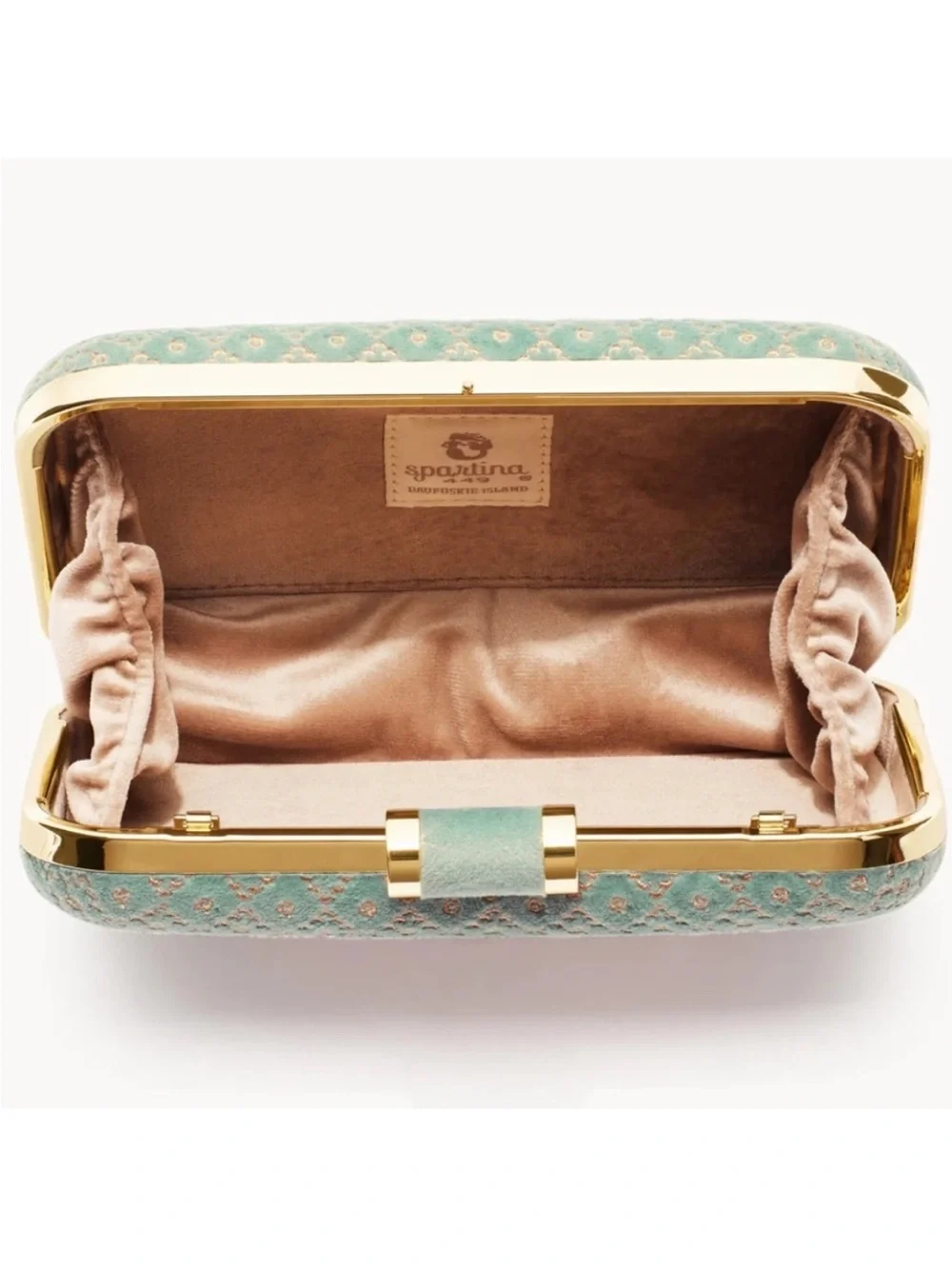 Spartina 449 Miniaudiere Embroidered Floral Velvet Box Clutch